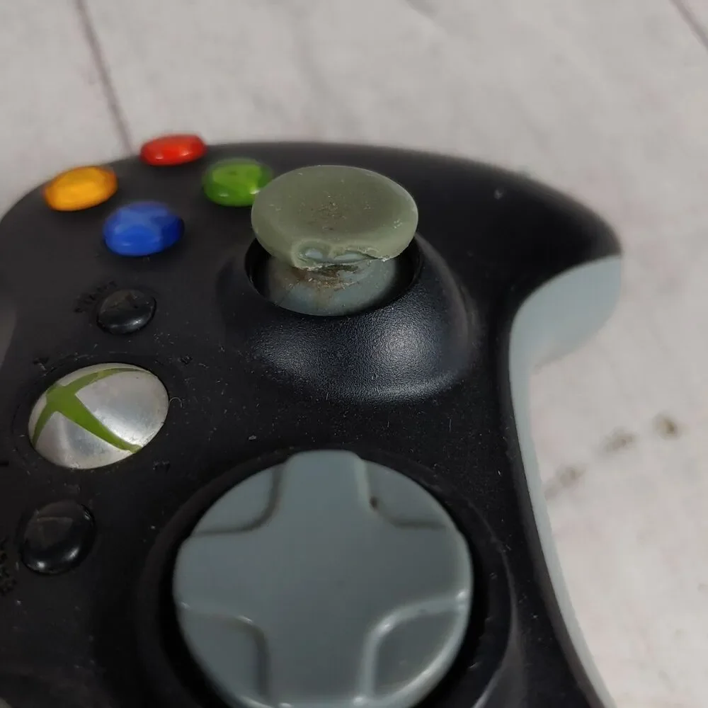 Microsoft Xbox 360 Wireless Controller - BLACK No Battery Cover - TESTED WORKING